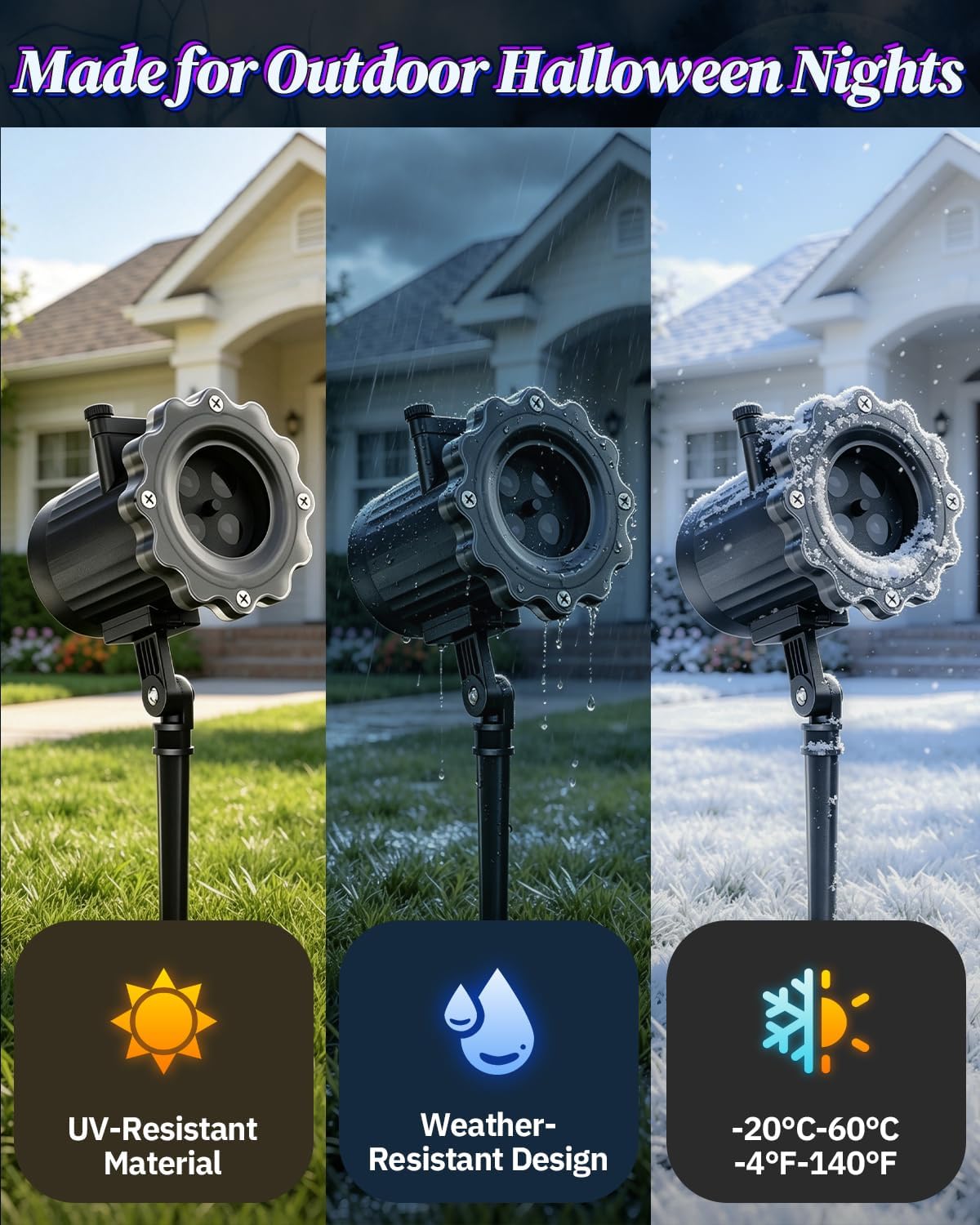 Transform Your Halloween with Our 3-in-1 Animated Projector Lights – Featuring Dancing Skeletons, Flying Witches, and Spooky Black Cats!